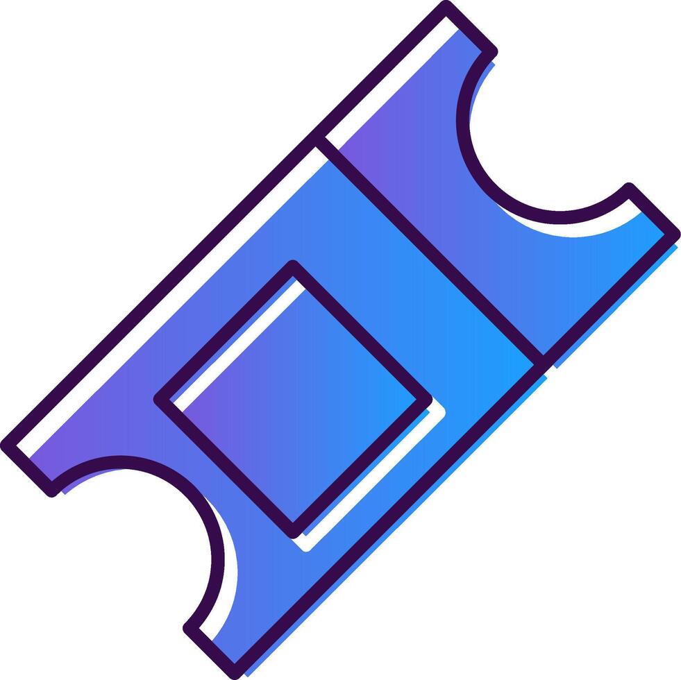 Ticket Gradient Filled Icon vector