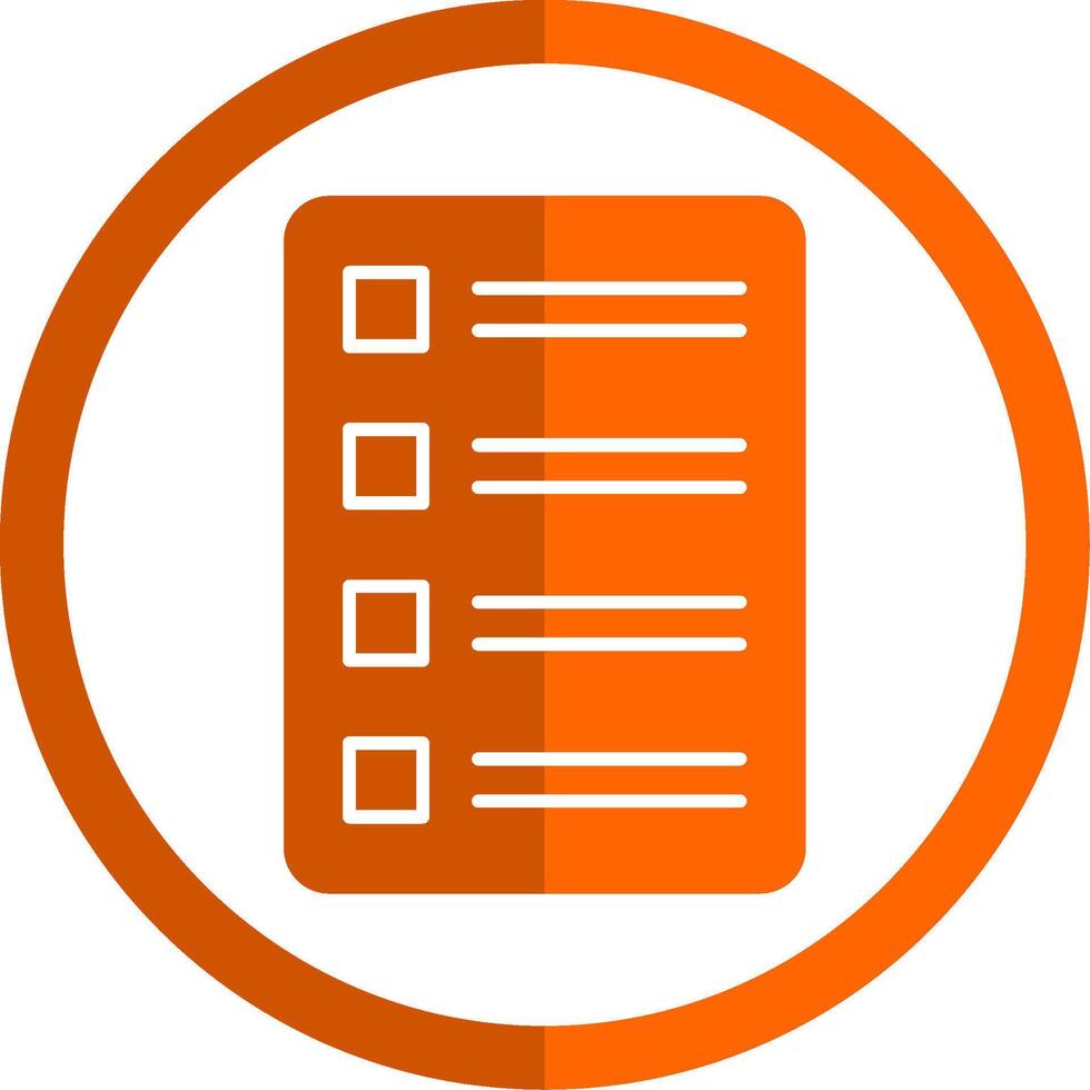 Task List Glyph Orange Circle Icon vector
