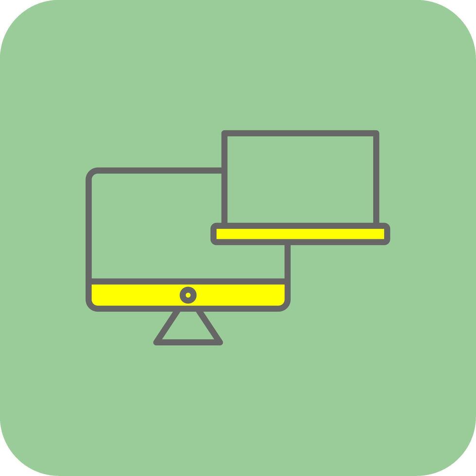 Computer Filled Yellow Icon vector