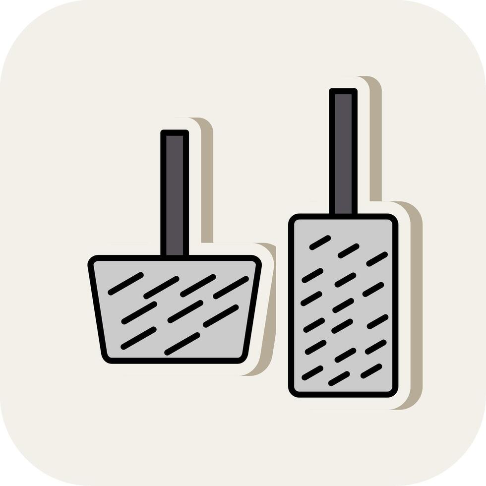 Car Pedals Line Filled White Shadow Icon vector