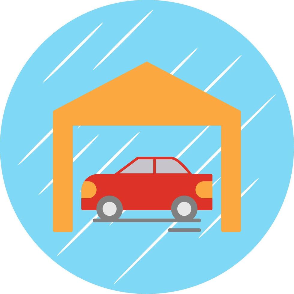 Garage Flat Blue Circle Icon vector