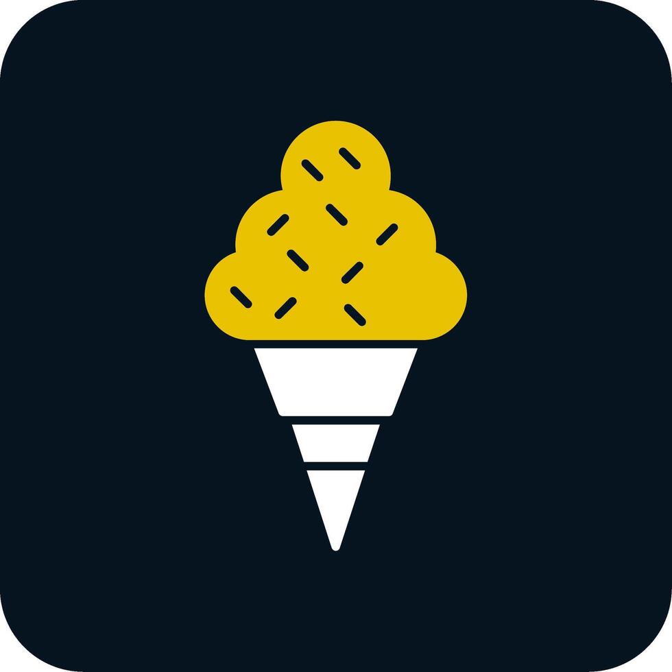 icono de dos colores de glifo de helado vector