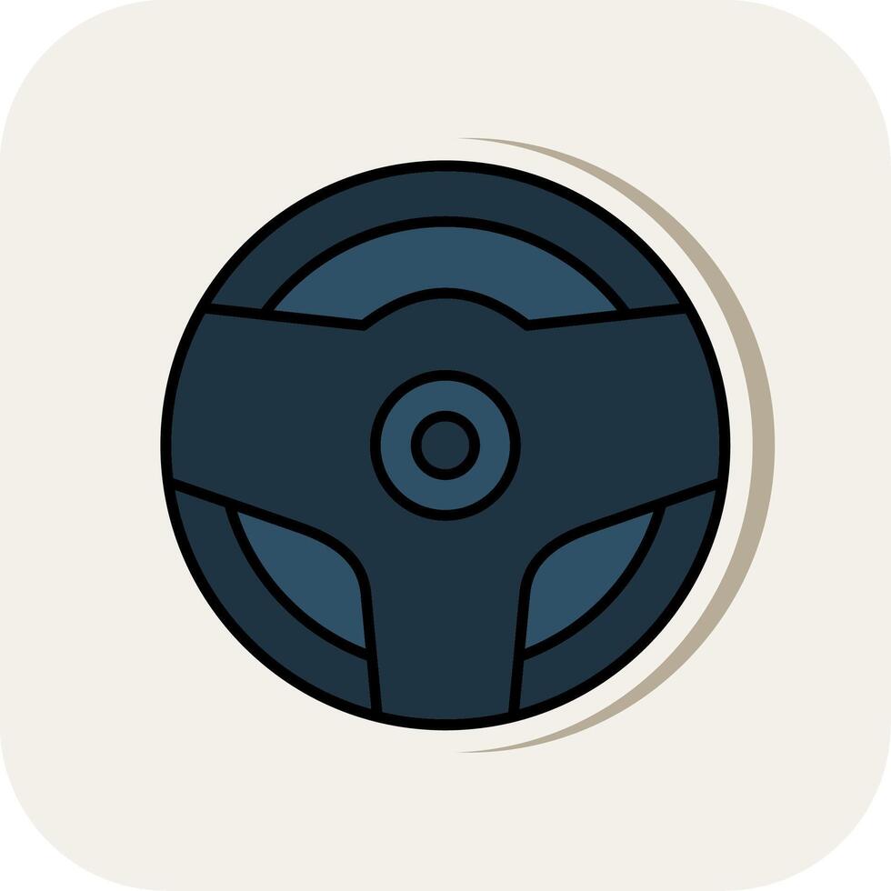 Steering Wheel Line Filled White Shadow Icon vector