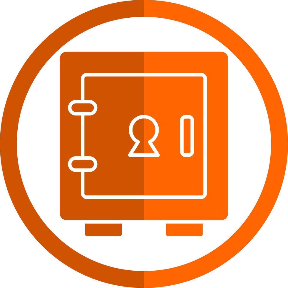 Locker Glyph Orange Circle Icon vector