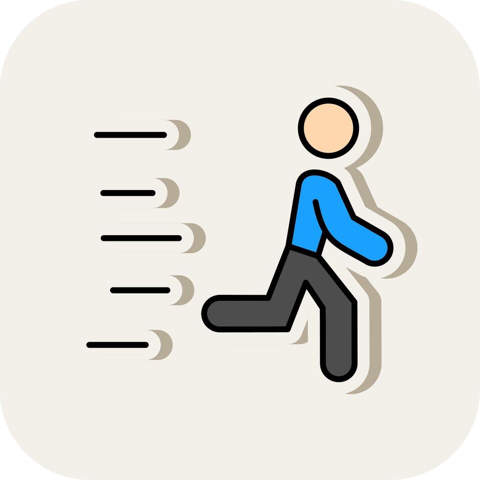 Runner Line Filled White Shadow Icon vector