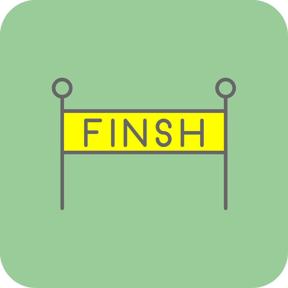 Finish Line Filled Yellow Icon vector