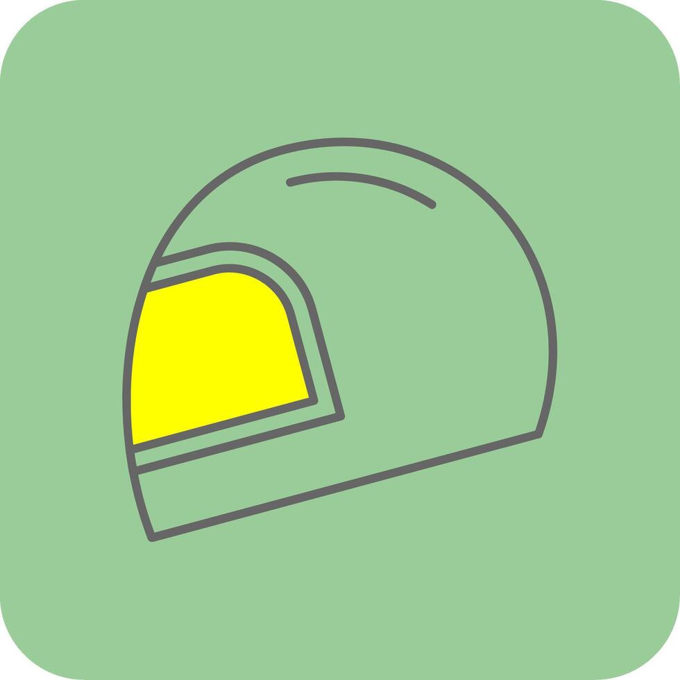 Helmet Filled Yellow Icon vector