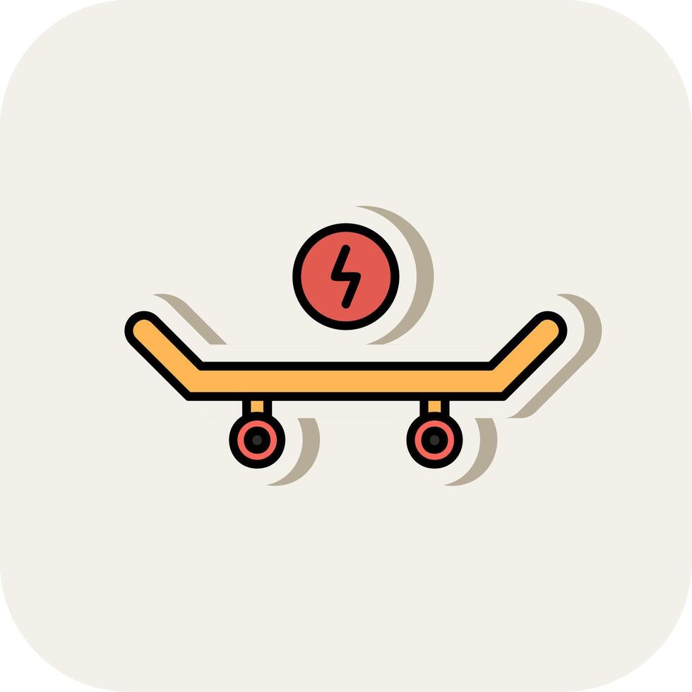 Skateboard Line Filled White Shadow Icon vector