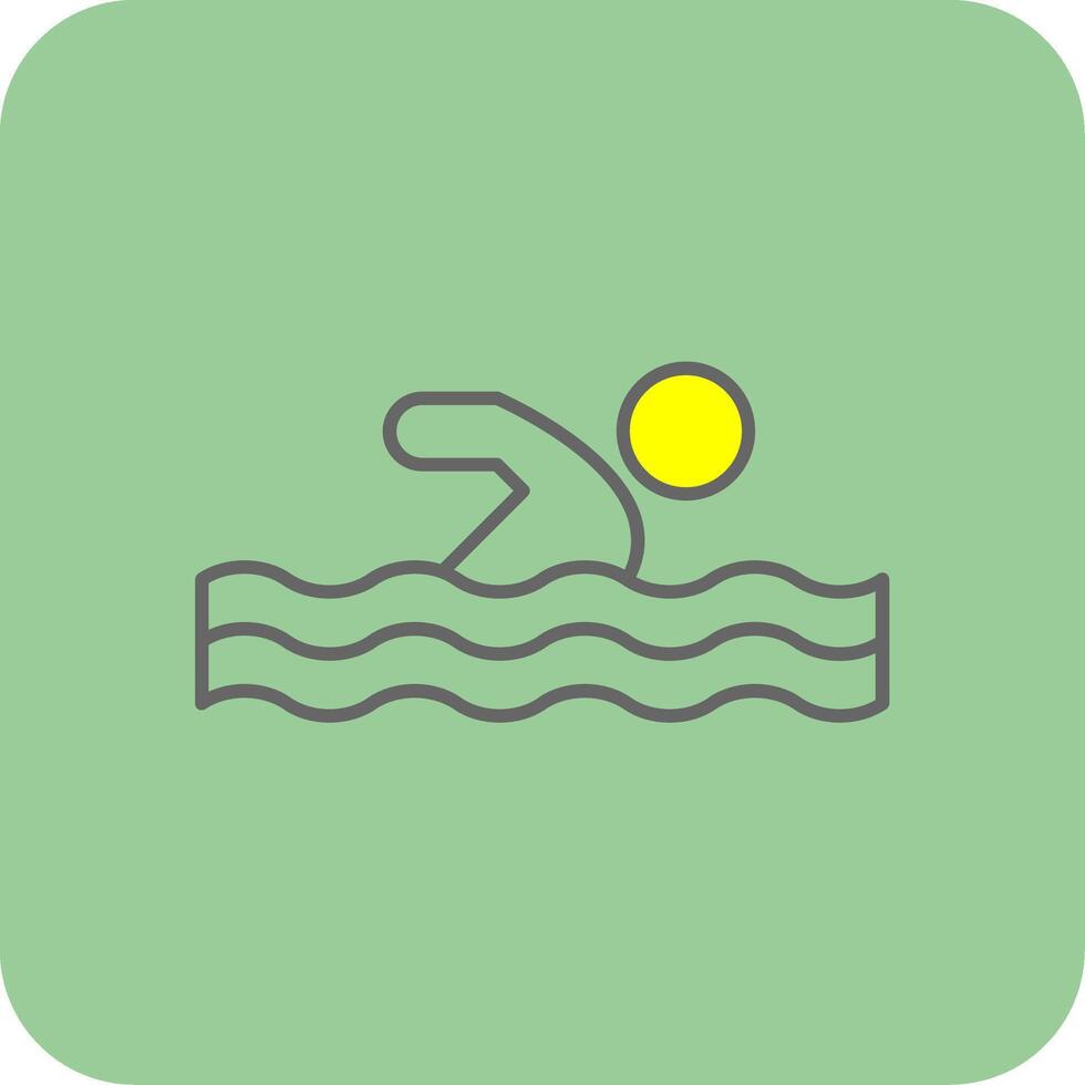 Swimming Filled Yellow Icon vector