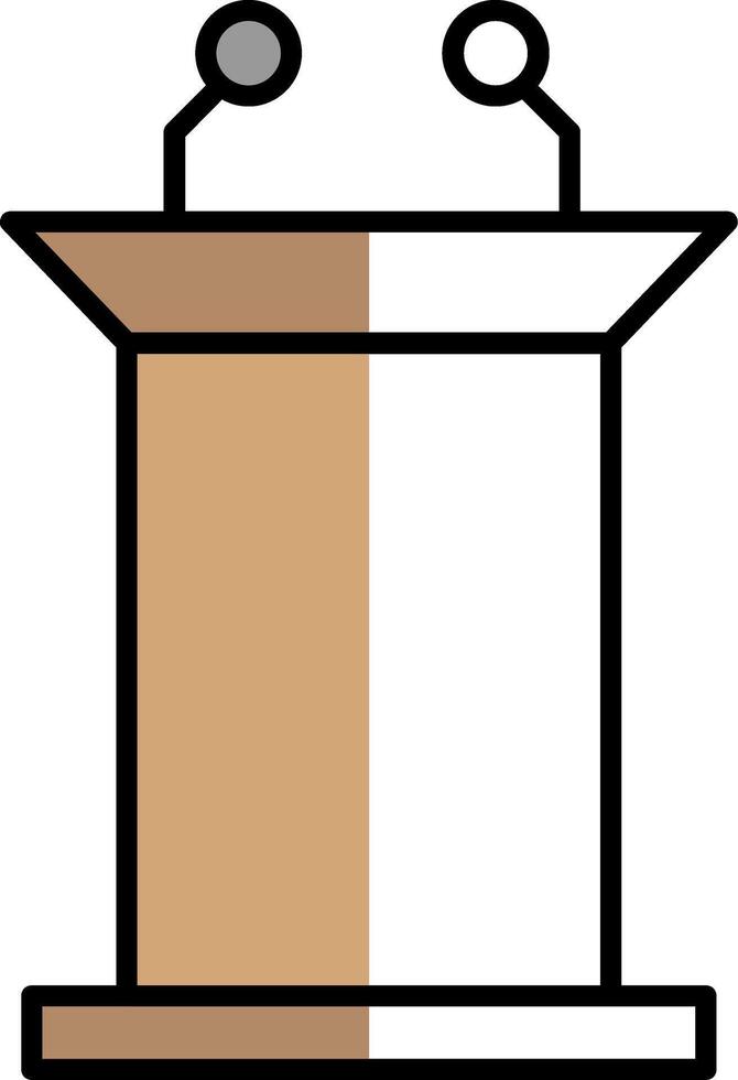 Podium Filled Half Cut Icon vector