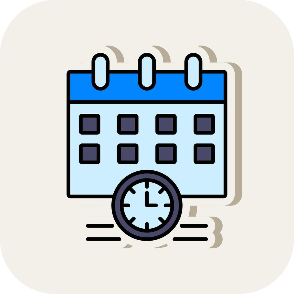 Schedule Line Filled White Shadow Icon vector