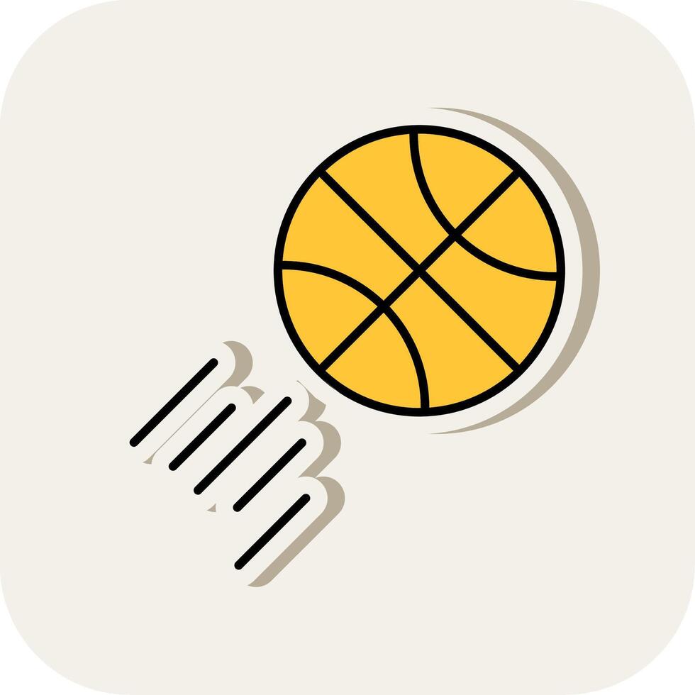 baloncesto línea lleno blanco sombra icono vector