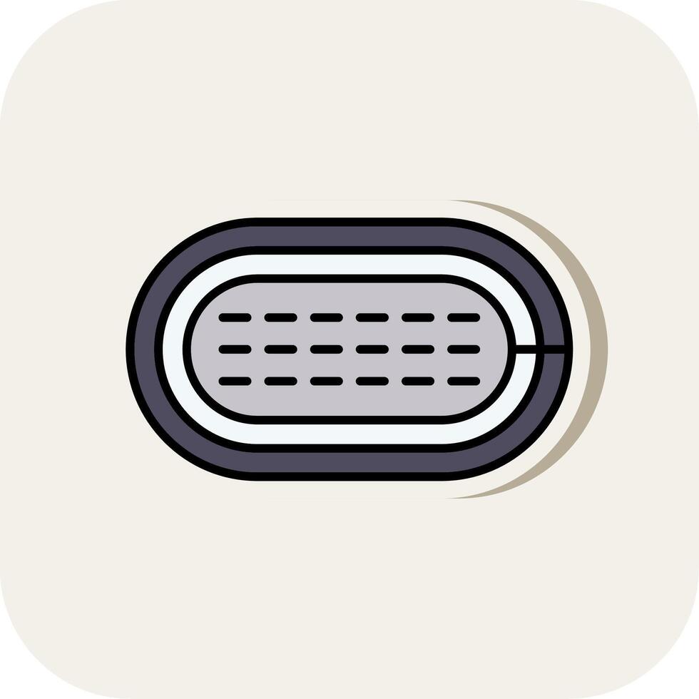 Running Track Line Filled White Shadow Icon vector
