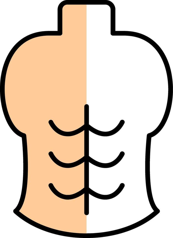 abdominales lleno medio cortar icono vector