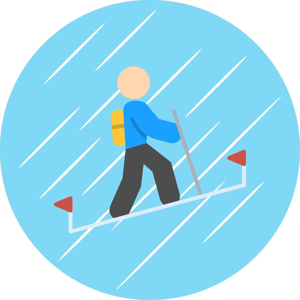 Hiking Flat Blue Circle Icon vector