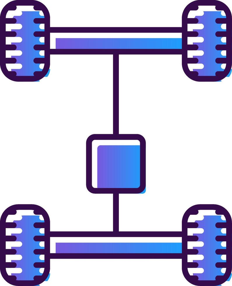 Axletree Gradient Filled Icon vector