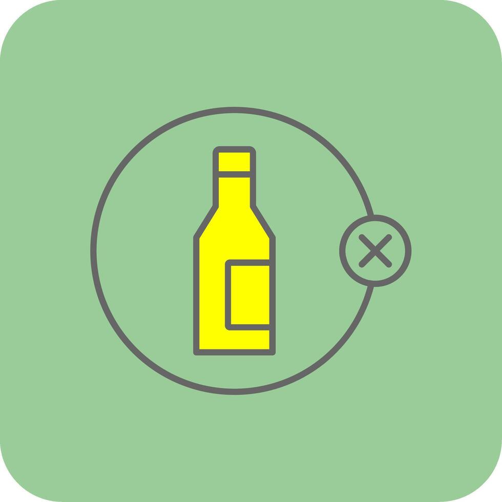 No alcohol lleno amarillo icono vector