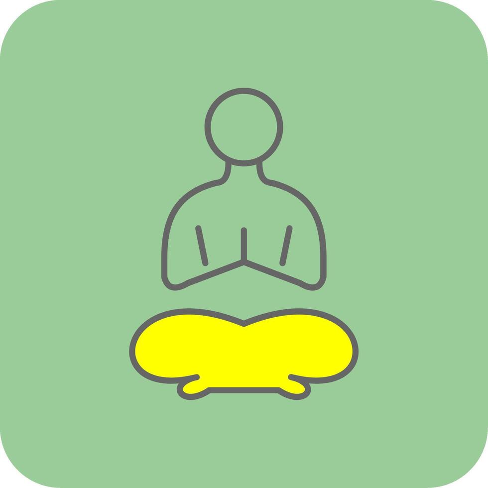 Yoga Filled Yellow Icon vector