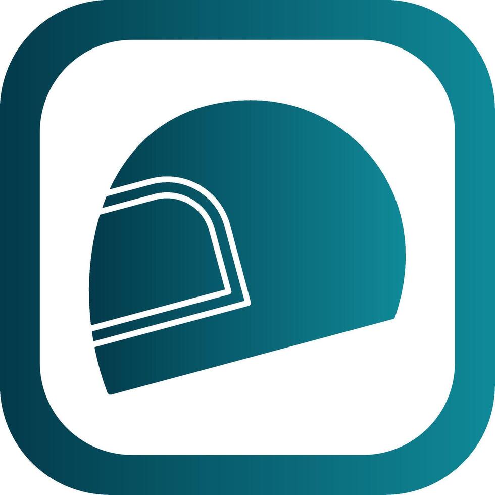 Helmet Glyph Gradient Round Corner Icon vector