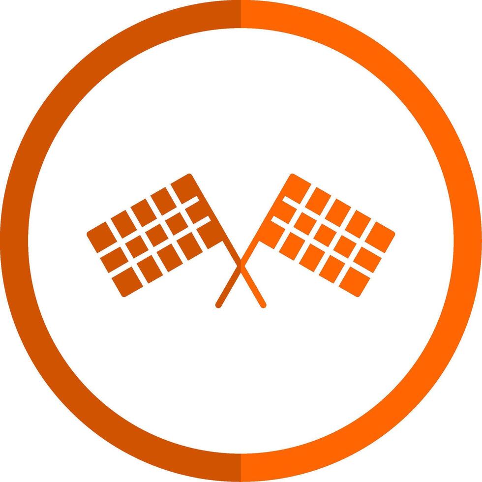 Pit Flag Glyph Orange Circle Icon vector