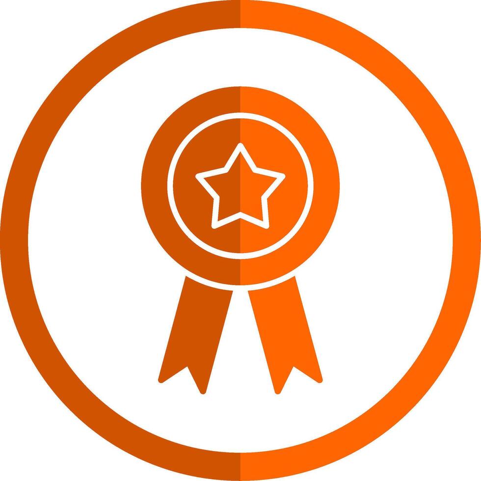 Medal Glyph Orange Circle Icon vector