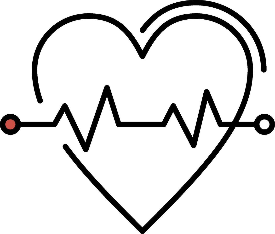 Heart Rate Filled Half Cut Icon vector