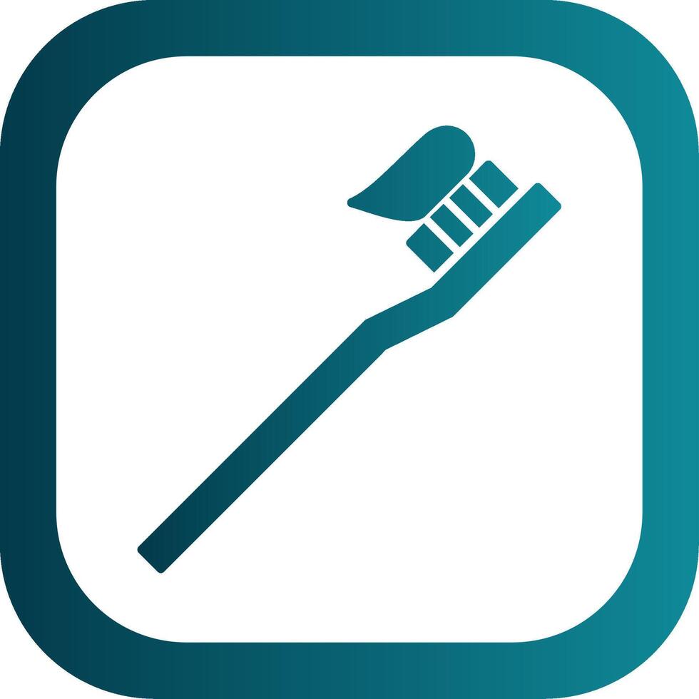 Toothbrush Glyph Gradient Round Corner Icon vector