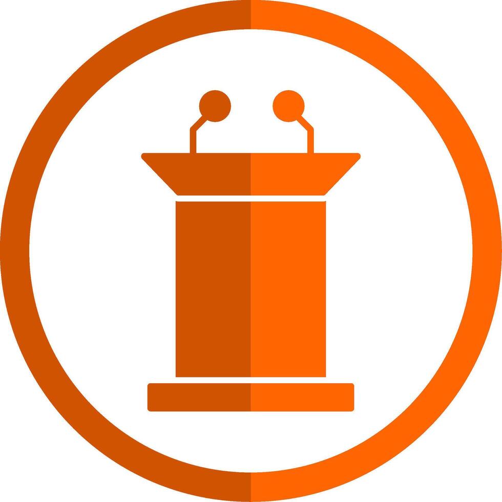 Podium Glyph Orange Circle Icon vector