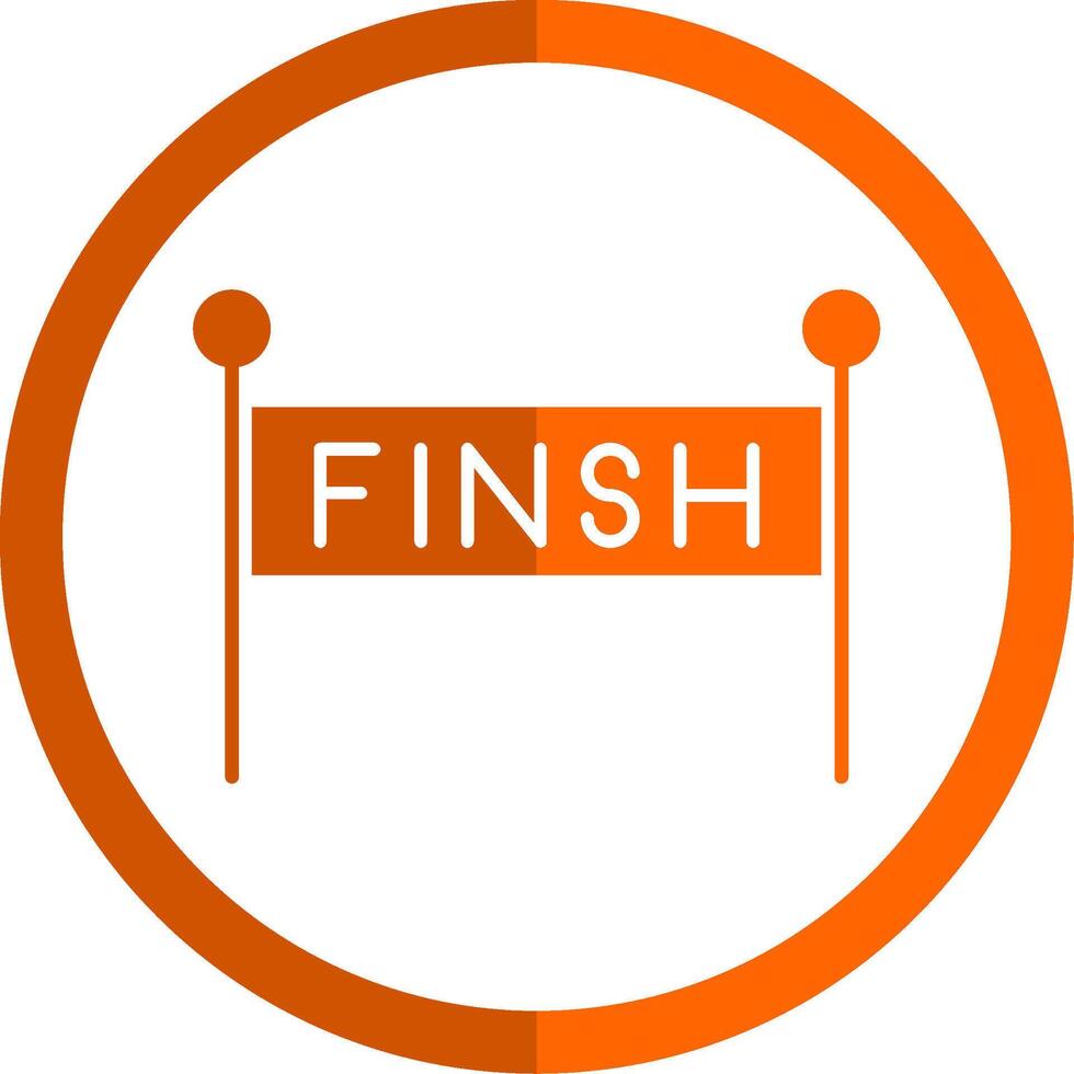 Finish Line Glyph Orange Circle Icon vector