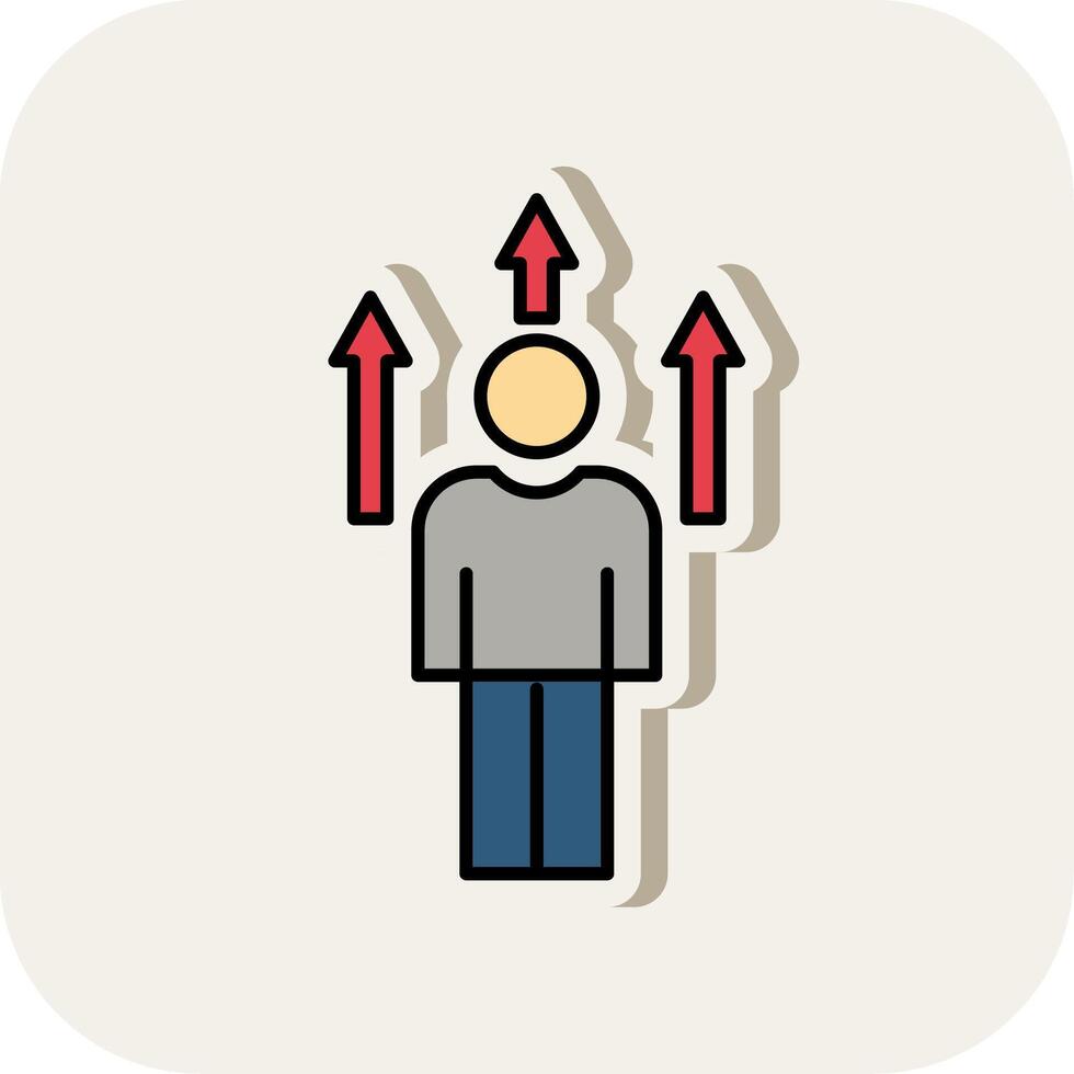 Motivation Line Filled White Shadow Icon vector