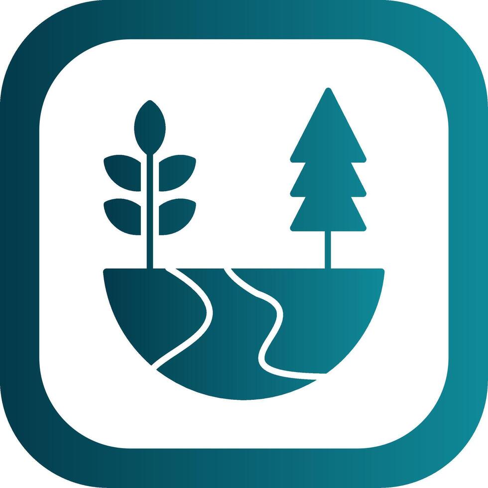 Nature Glyph Gradient Round Corner Icon vector
