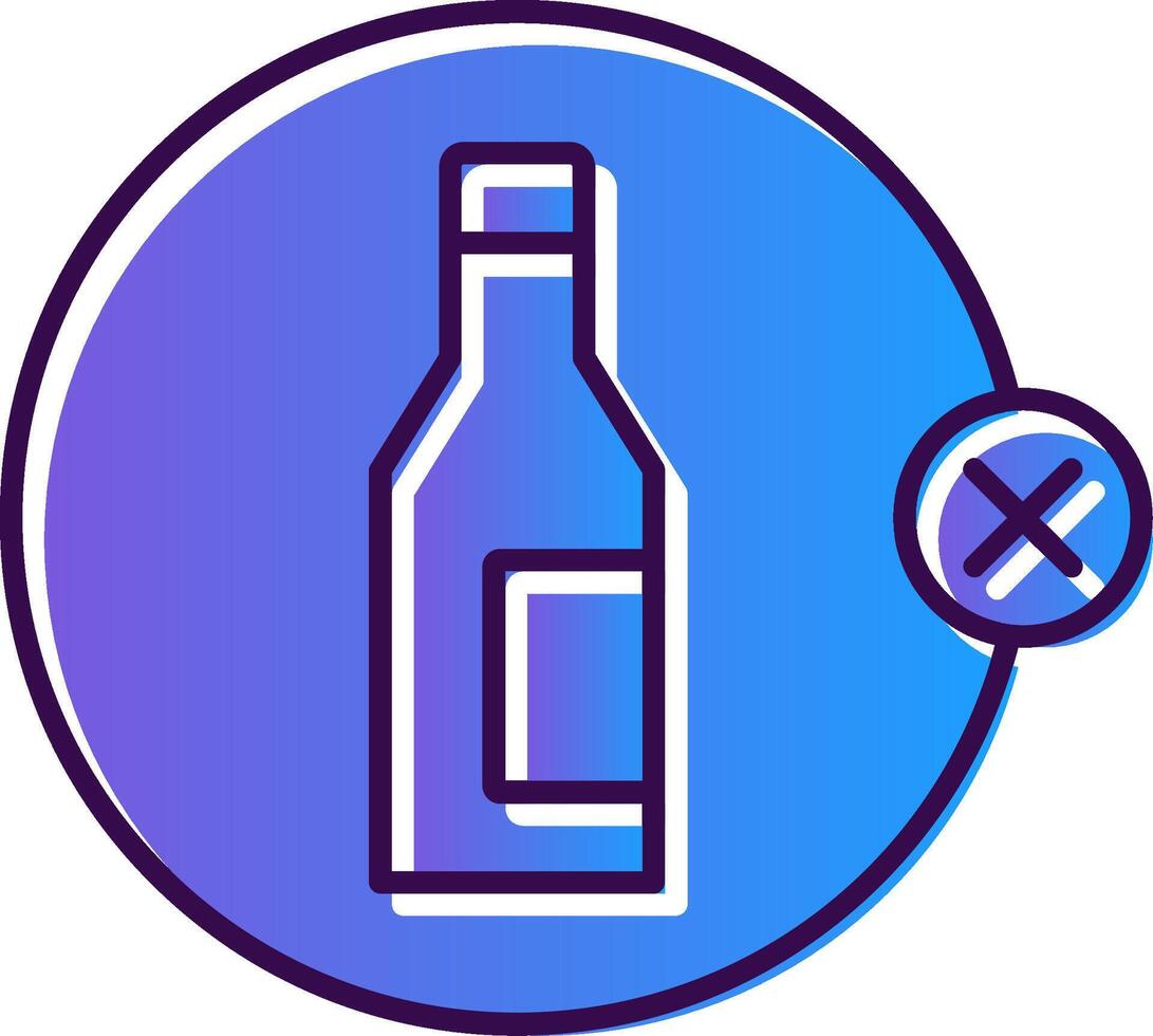 No Alcohol Gradient Filled Icon vector