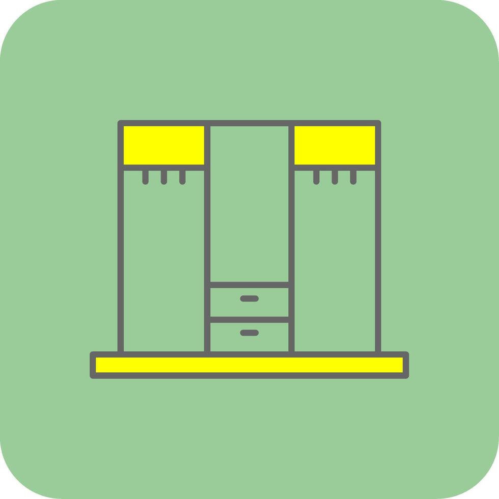 Closet Filled Yellow Icon vector