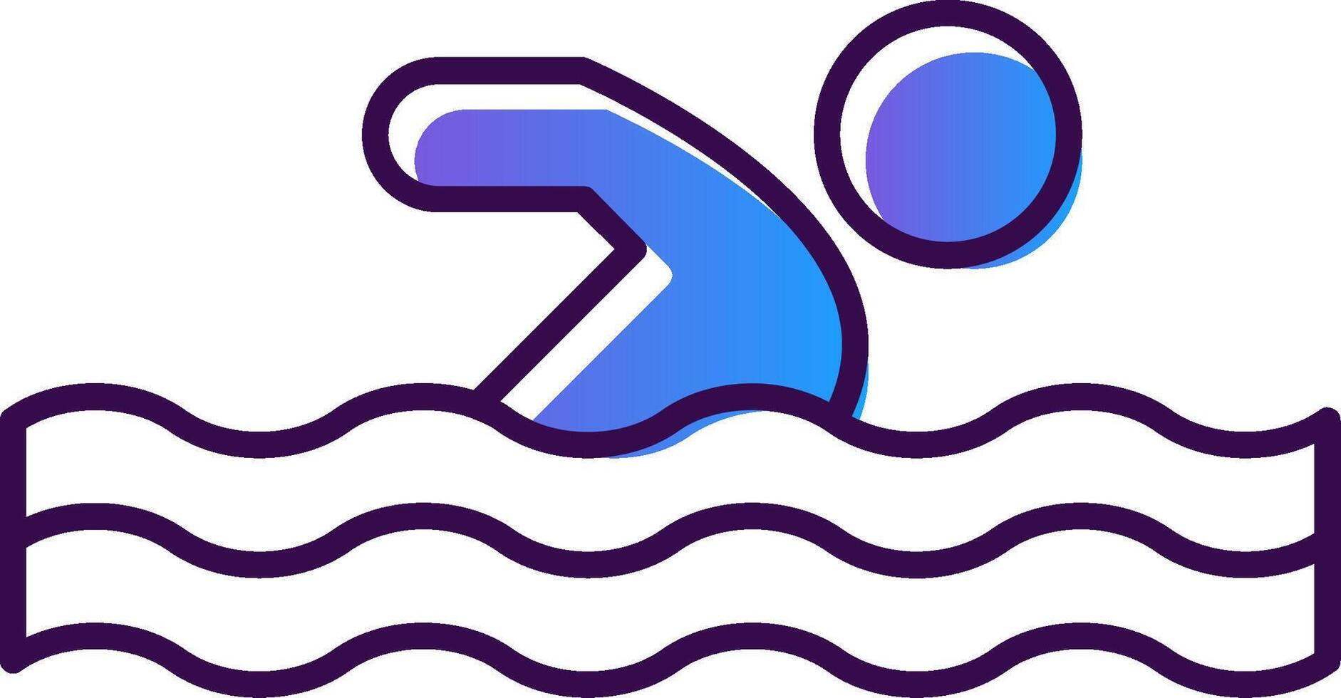 Swimming Gradient Filled Icon vector