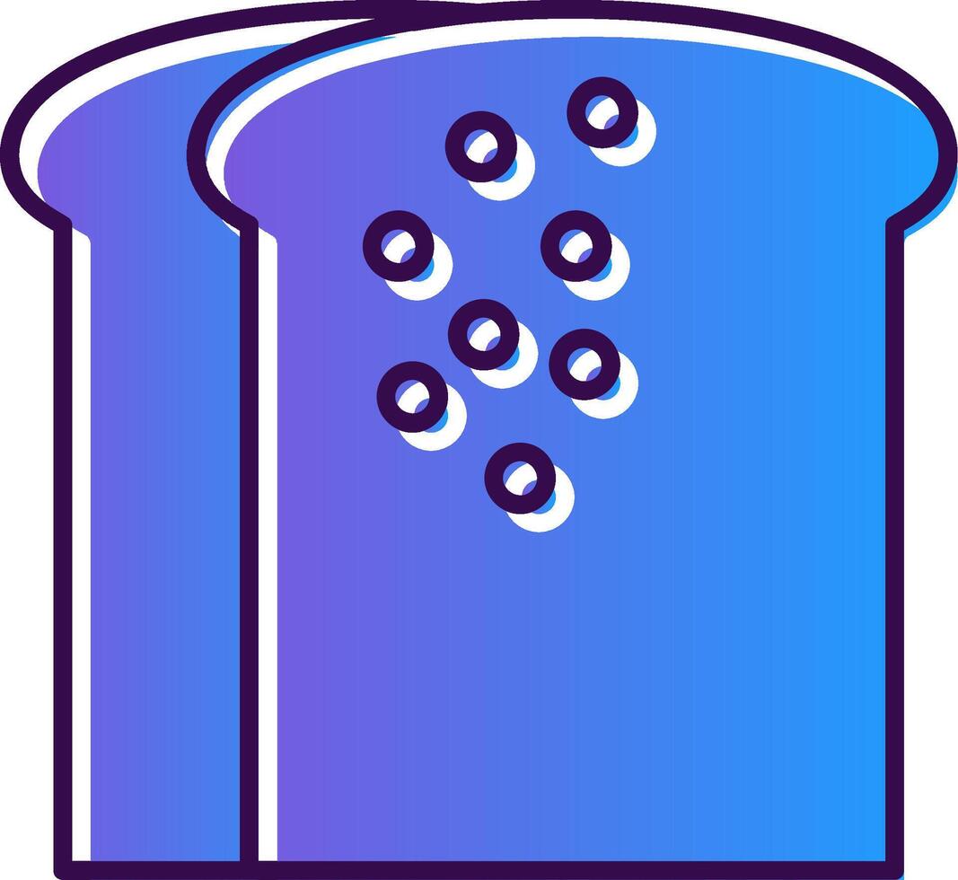Toast Gradient Filled Icon vector