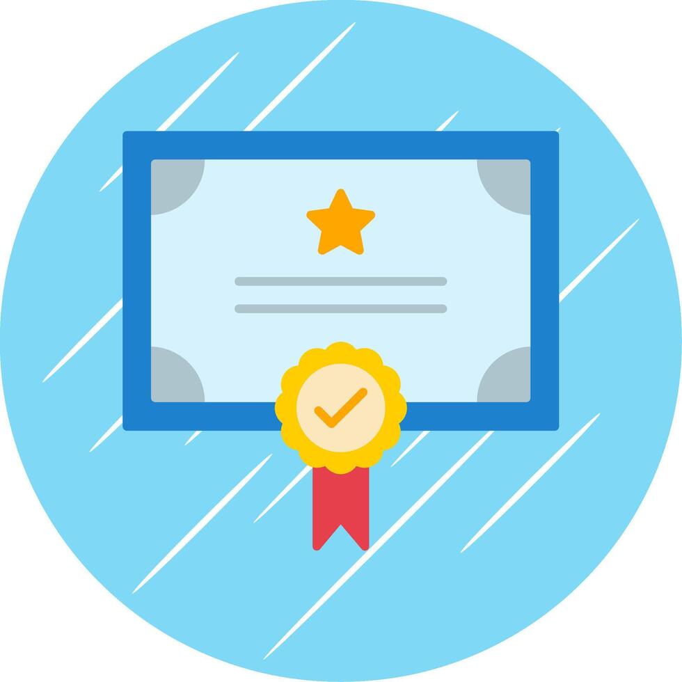 Qualify Flat Blue Circle Icon vector