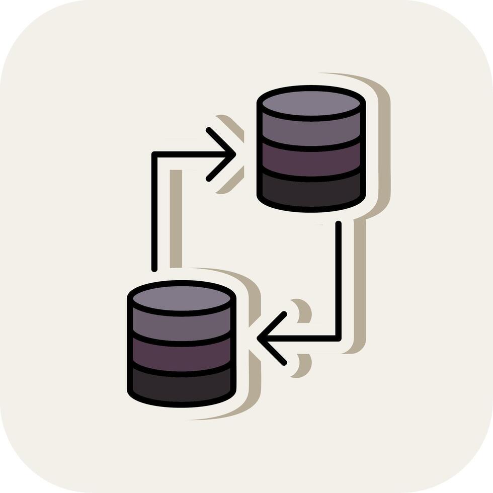 Data Transfer Line Filled White Shadow Icon vector