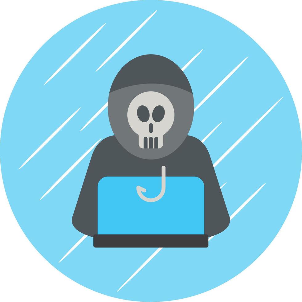 Data Phishing Flat Blue Circle Icon vector