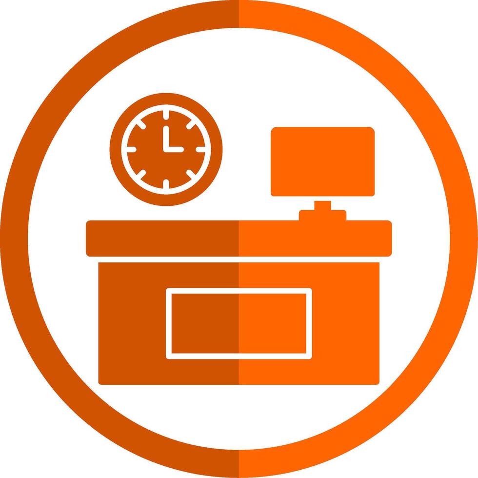 Workplace Glyph Orange Circle Icon vector
