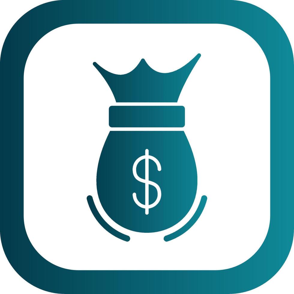 Money Bag Glyph Gradient Round Corner Icon vector