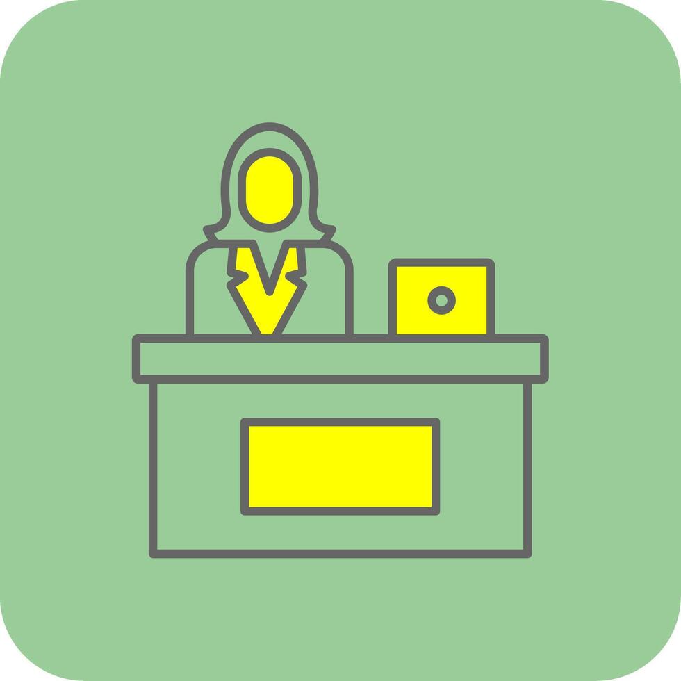 Secretary Filled Yellow Icon vector