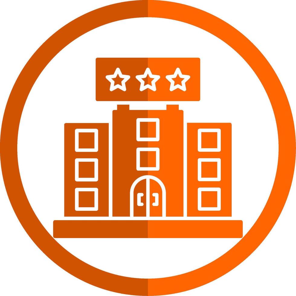 hotel glifo naranja circulo icono vector