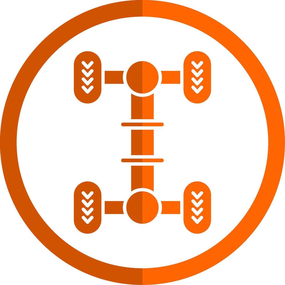 Chassis Glyph Orange Circle Icon vector
