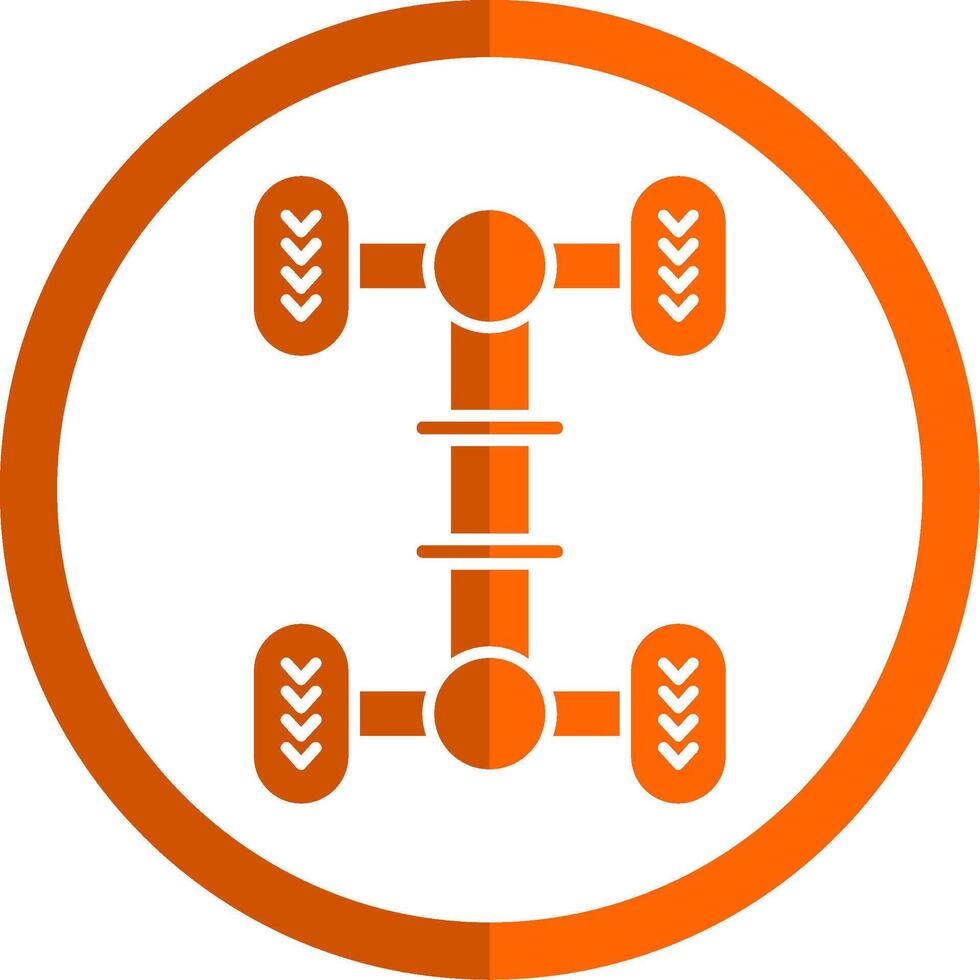 Chassis Glyph Orange Circle Icon vector