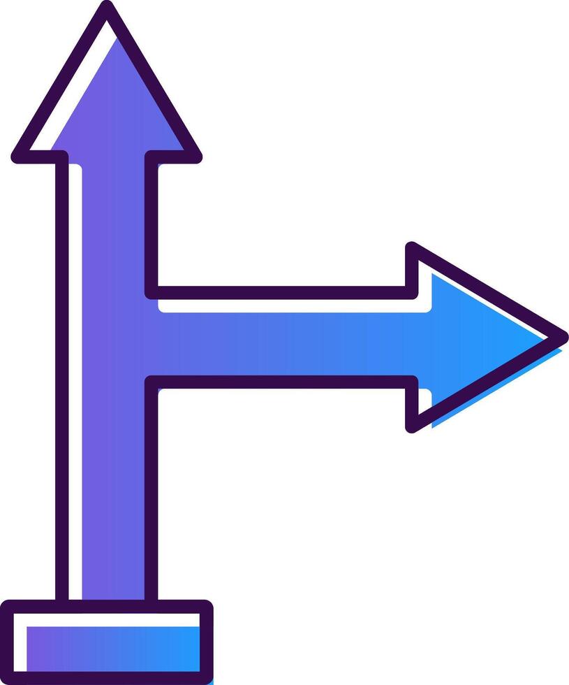 Go Right Gradient Filled Icon vector