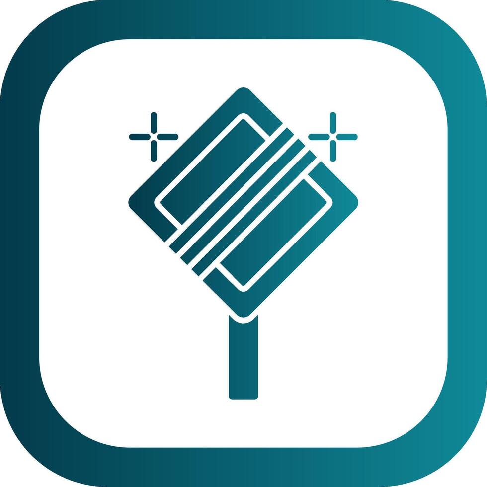 End Of Priority Glyph Gradient Round Corner Icon vector