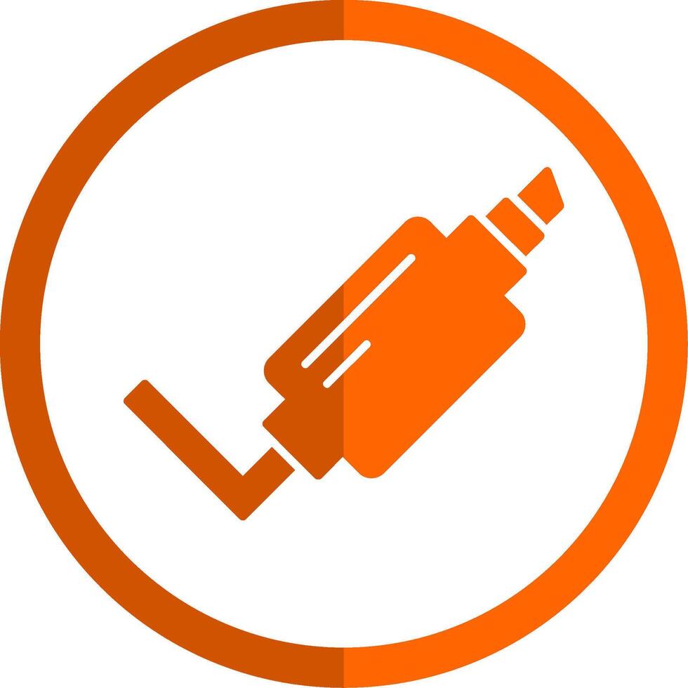 Exhaust Pipe Glyph Orange Circle Icon vector