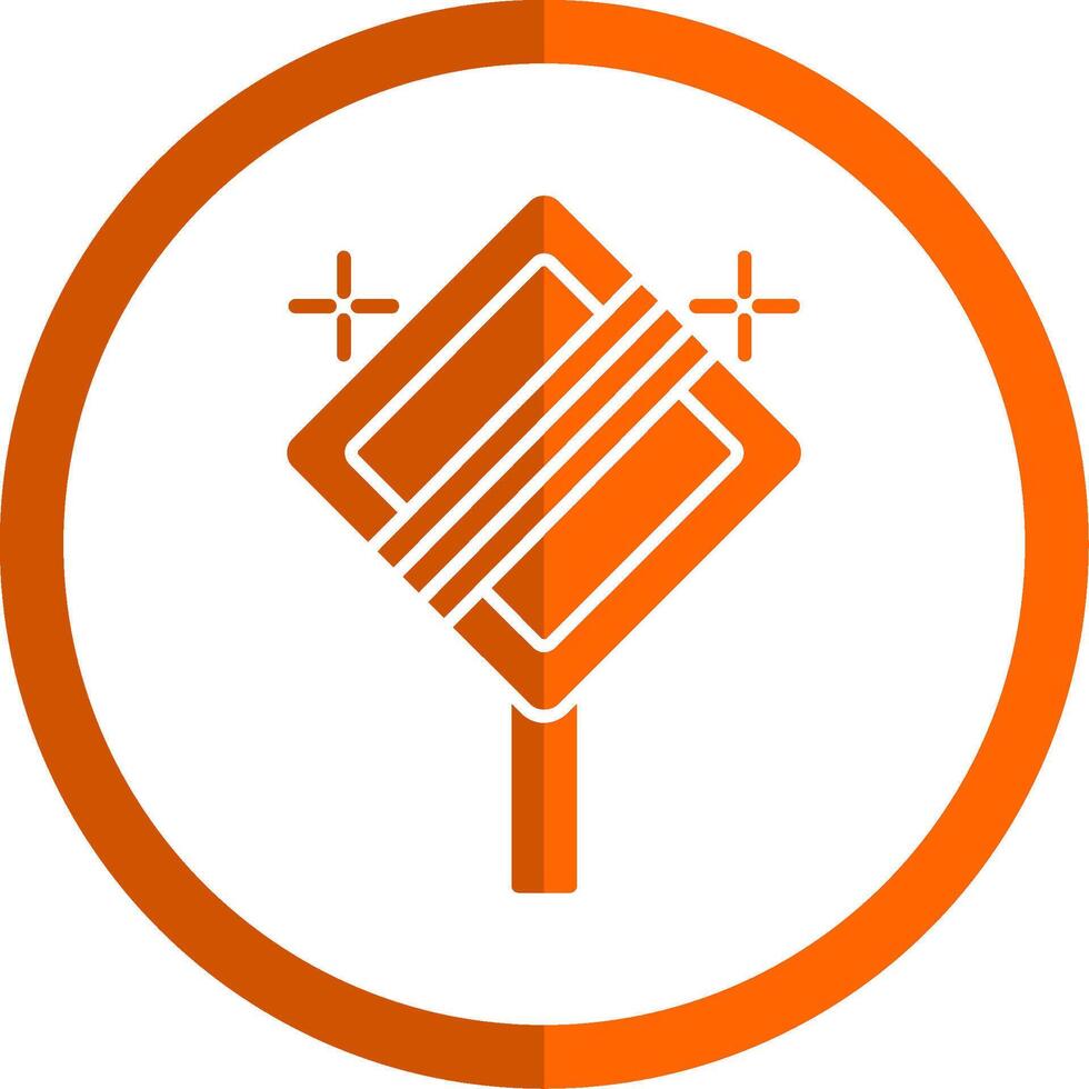 End Of Priority Glyph Orange Circle Icon vector