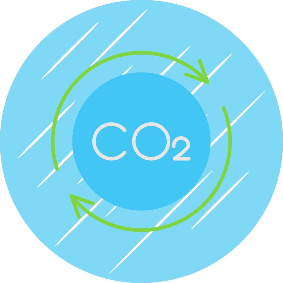 Carbon Cycle Flat Blue Circle Icon vector