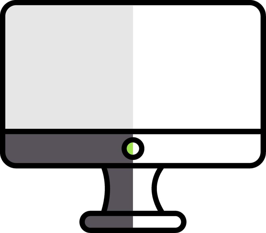 Monitor Filled Half Cut Icon vector